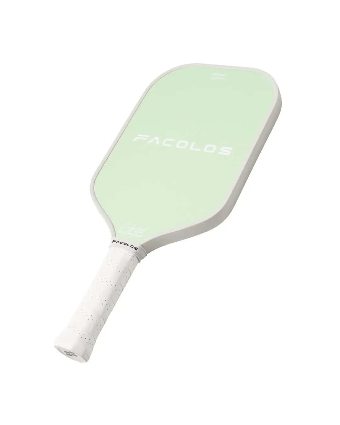Facolos Australia light green pickleball paddle with white grip on white background