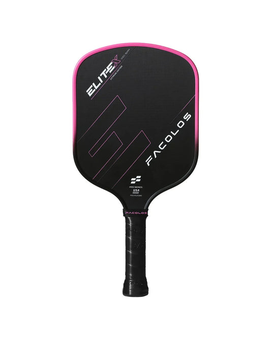 Facolos Elite X pickleball paddle with black surface and pink edge, sold in Australia
