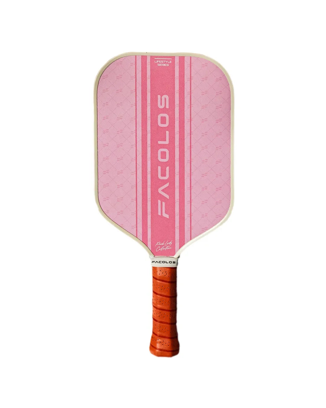 Facolos Australia pink pickleball paddle with orange grip, branded and genuine.