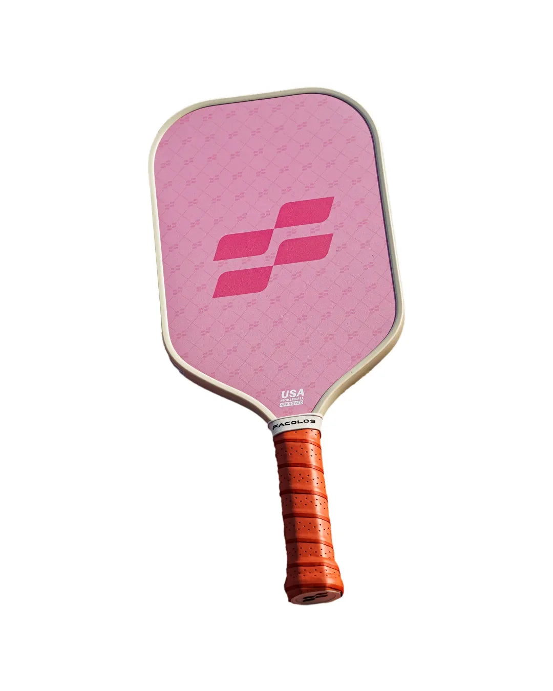 Facolos pink pickleball paddle with orange grip, official Facolos Australia product
