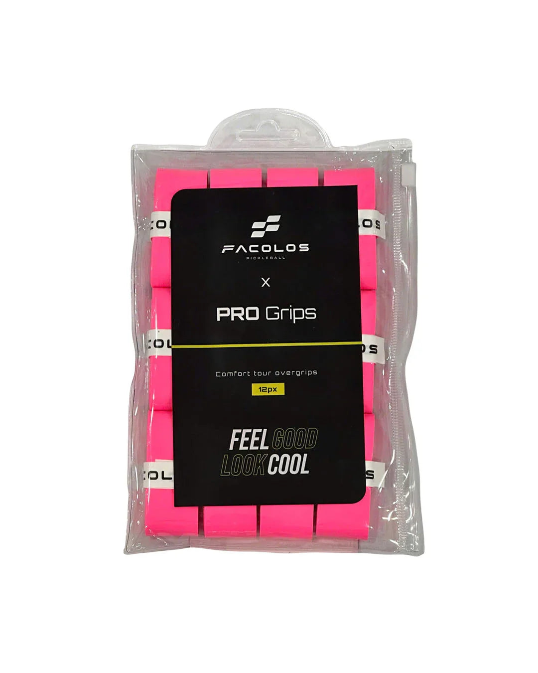 Facolos Pro Grips pickleball overgrips 12-pack in pink, official Australia store