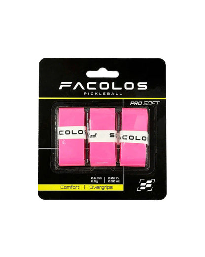 Facolos pink pickleball overgrips 3-pack in retail packaging, official Australia store