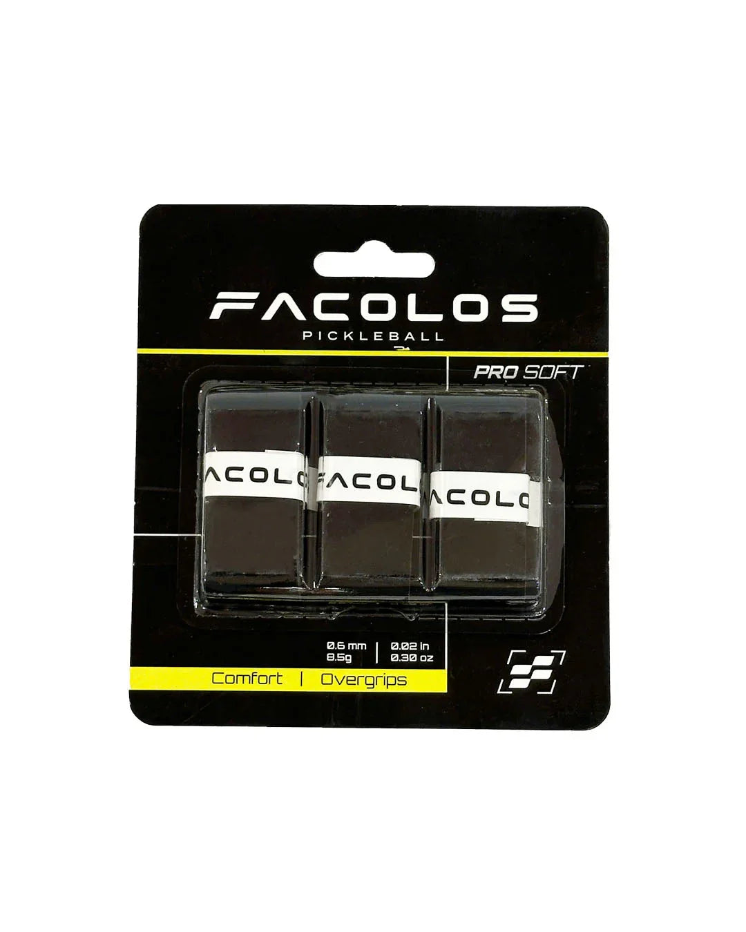 Facolos Pickleball Pro Soft overgrips 3-pack in retail packaging, available in Australia