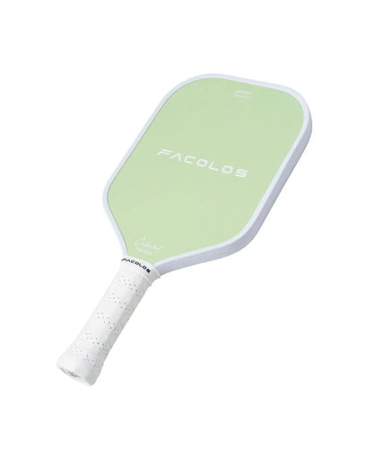 Facolos pickleball paddle with green face and white handle, available in Australia