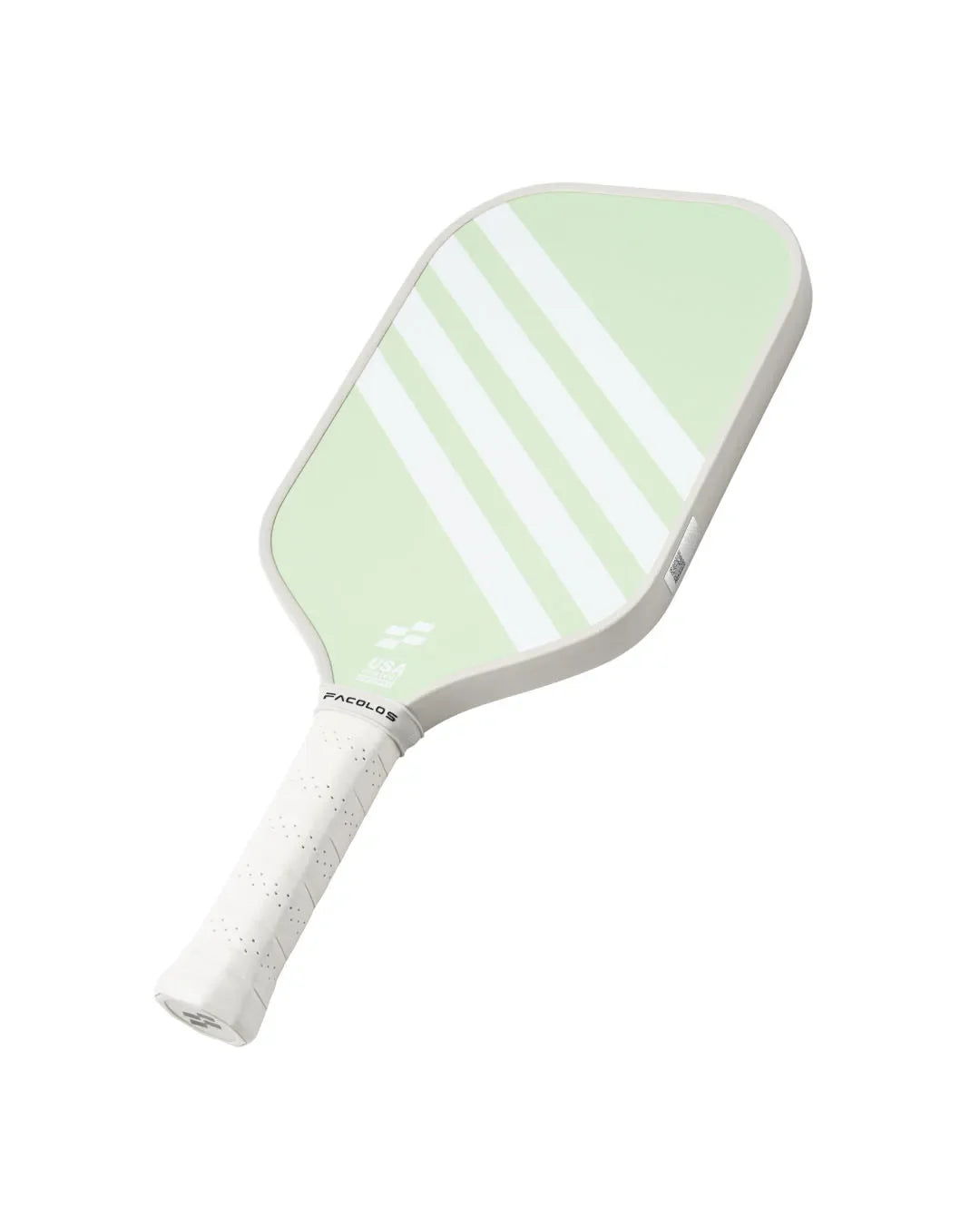Facolos pickleball paddle with light green face and white grip, available in Australia