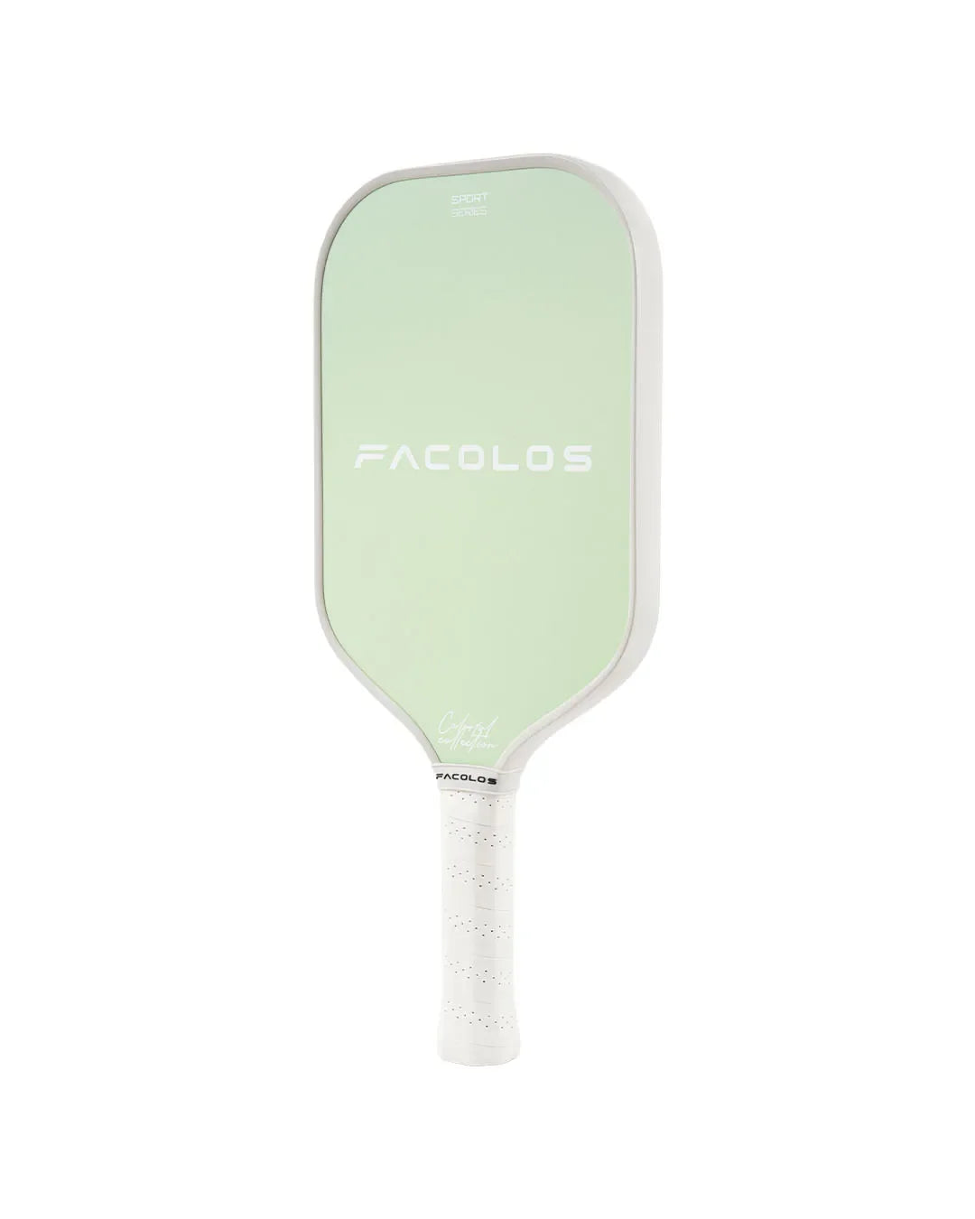 Facolos Australia green pickleball paddle with white handle on white background