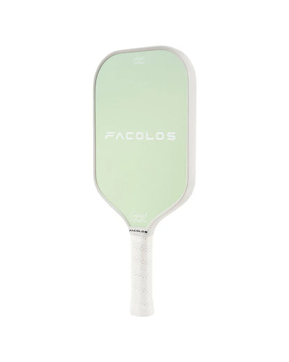 Facolos Australia green pickleball paddle with white handle on white background