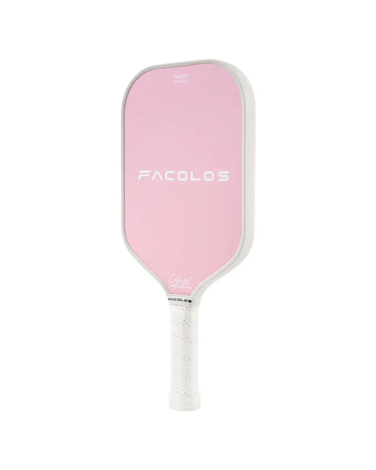 Facolos pink pickleball paddle with white handle, official Facolos Australia sports gear