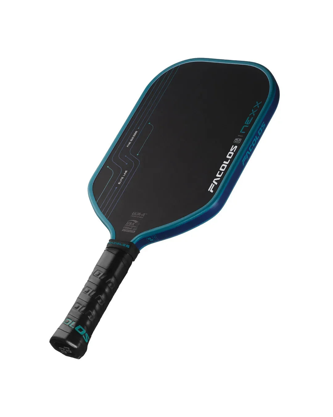 Facolos pickleball paddle with black and blue design from Facolos Australia online store