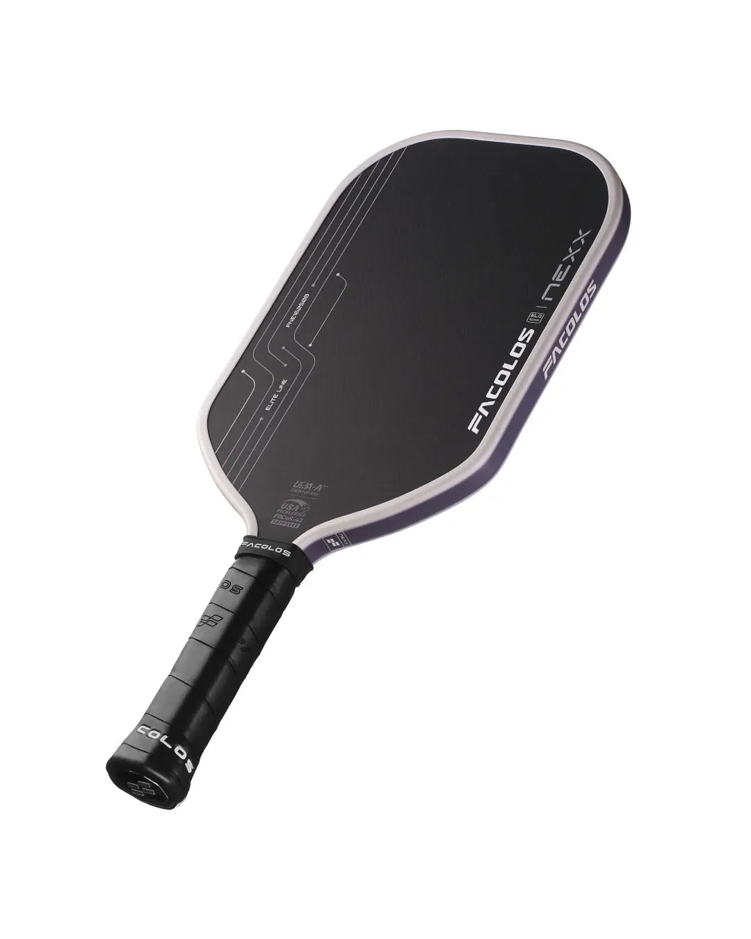 Facolos black pickleball paddle with ergonomic grip, product shot for Facolos Australia