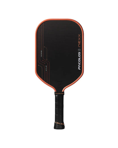 Facolos NEXX pickleball paddle with black face and orange trim, available in Australia