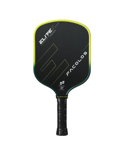 Facolos EliteX pickleball paddle, black with yellow-green edge, sold in Australia