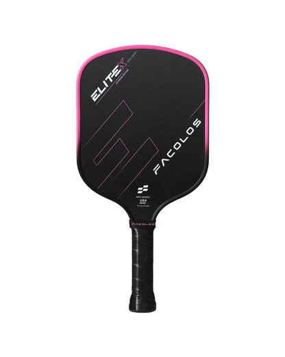 Facolos Elite X pickleball paddle with black surface and pink edge, sold in Australia