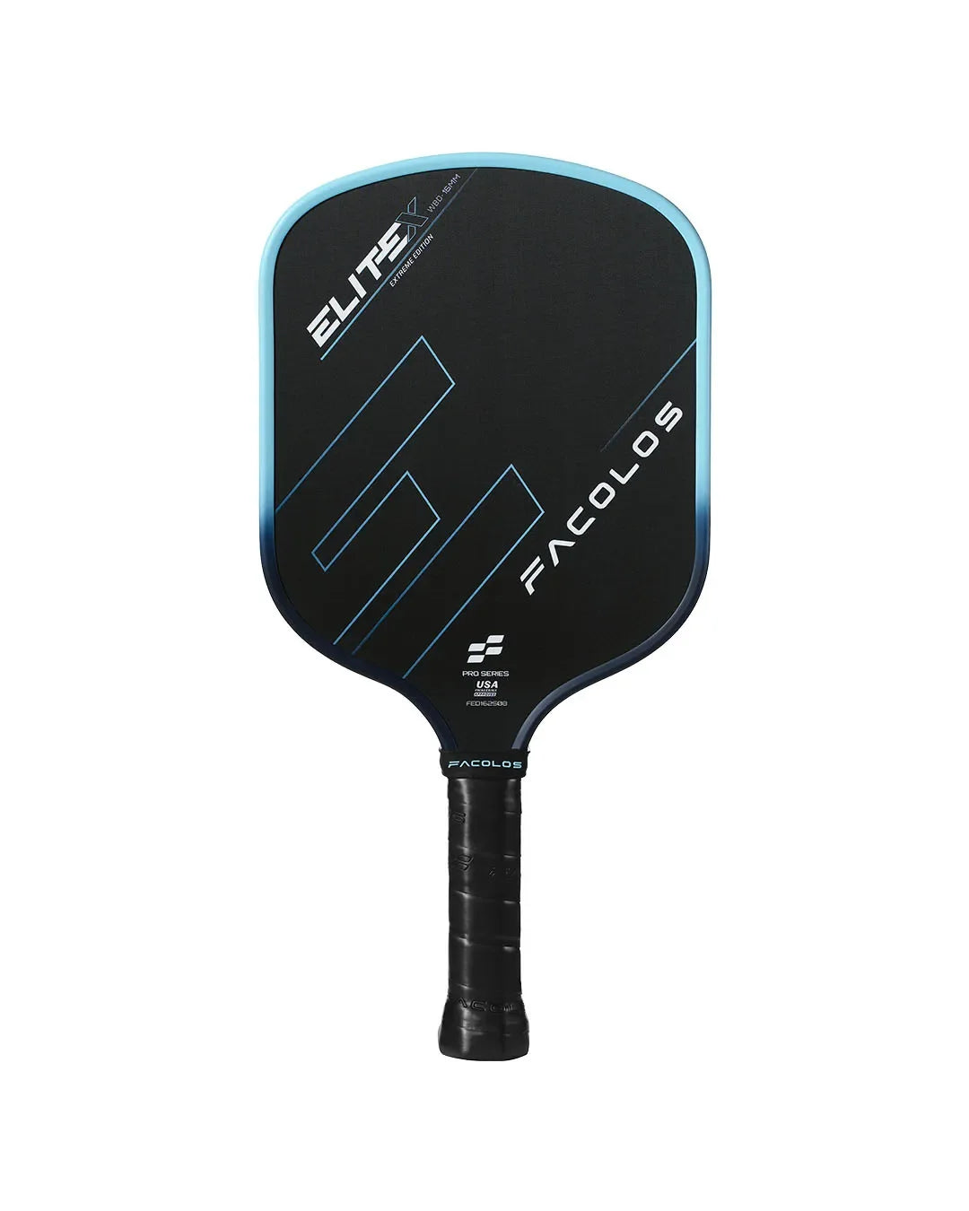 Facolos Elite X black and blue pickleball paddle, official Facolos Australia equipment