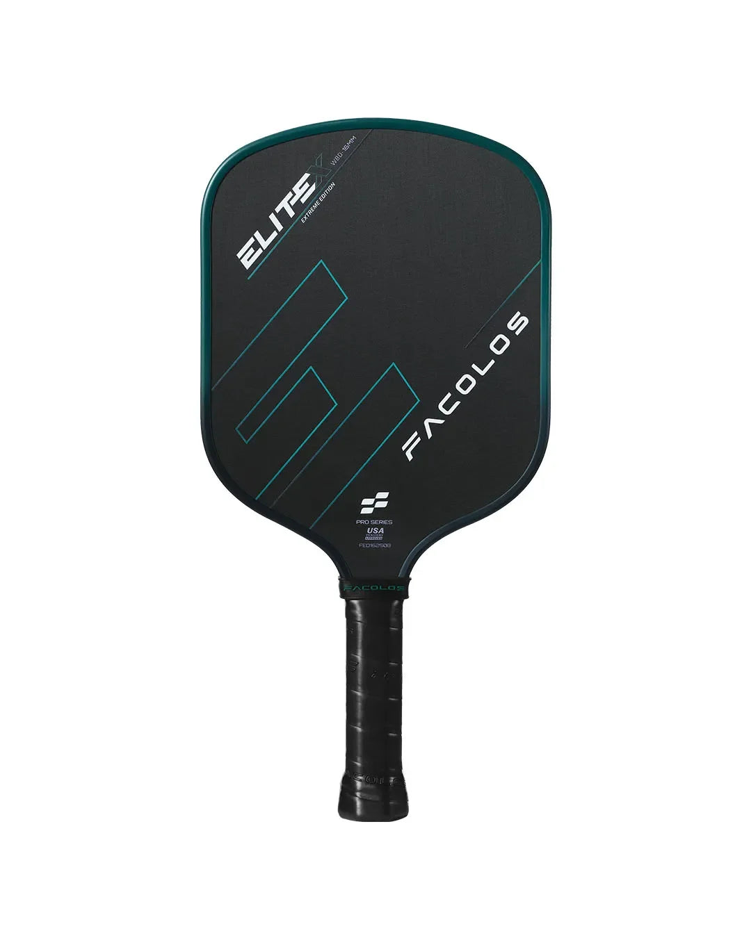 Facolos Elite pickleball paddle black with blue accents, official Facolos Australia product