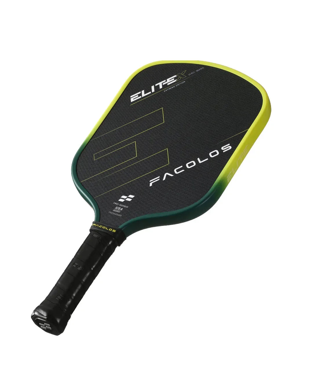 Facolos Elite X pickleball paddle with black and yellow design, available in Australia