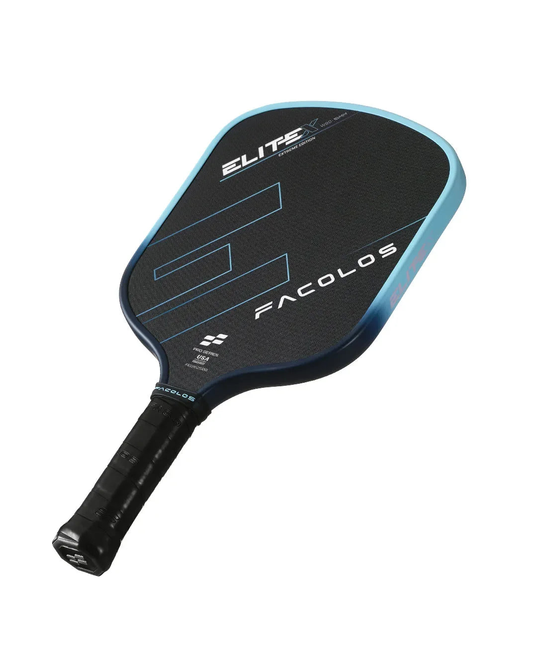 Facolos Elite X pickleball paddle with blue edge, official Facolos Australia product