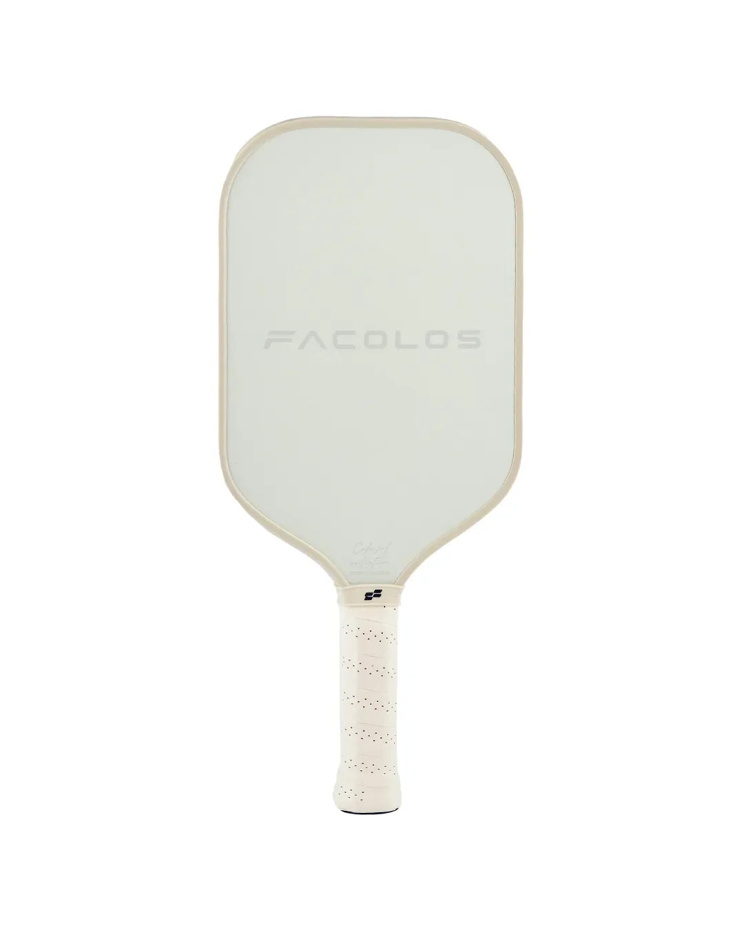 Facolos Australia grey pickleball paddle with white grip on white background
