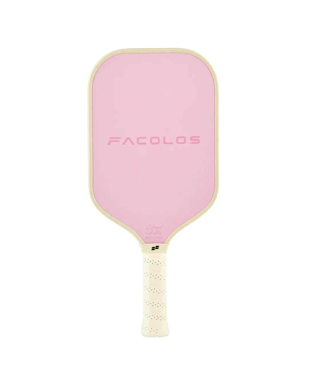 Facolos Australia pink pickleball paddle with white handle on white background