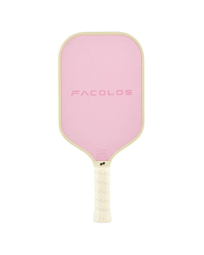 Facolos Australia pink pickleball paddle with white handle on white background