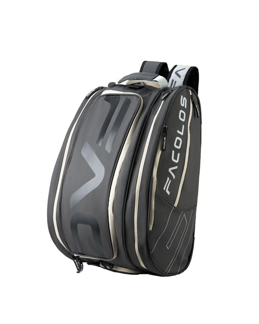 Facolos black and grey backpack with bold logo, official Facolos Australia product