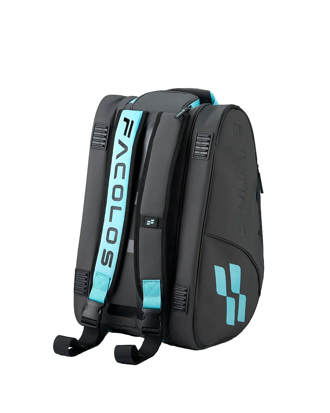 Facolos Australia black and blue backpack with logo, sturdy straps, and modern design