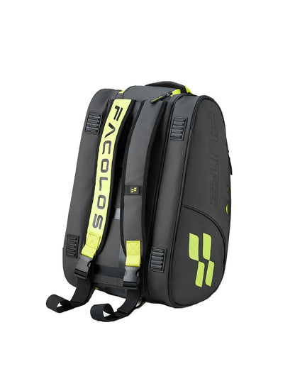 Facolos Australia black and yellow sports backpack with logo and padded straps
