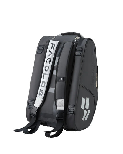Facolos Australia black backpack with logo, padded straps, and sleek modern design